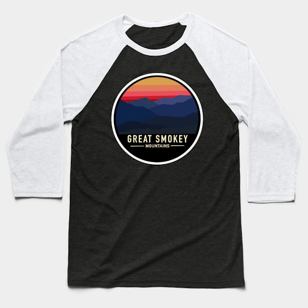 Great Smoky Mountains Baseball T-Shirt by Retro Love